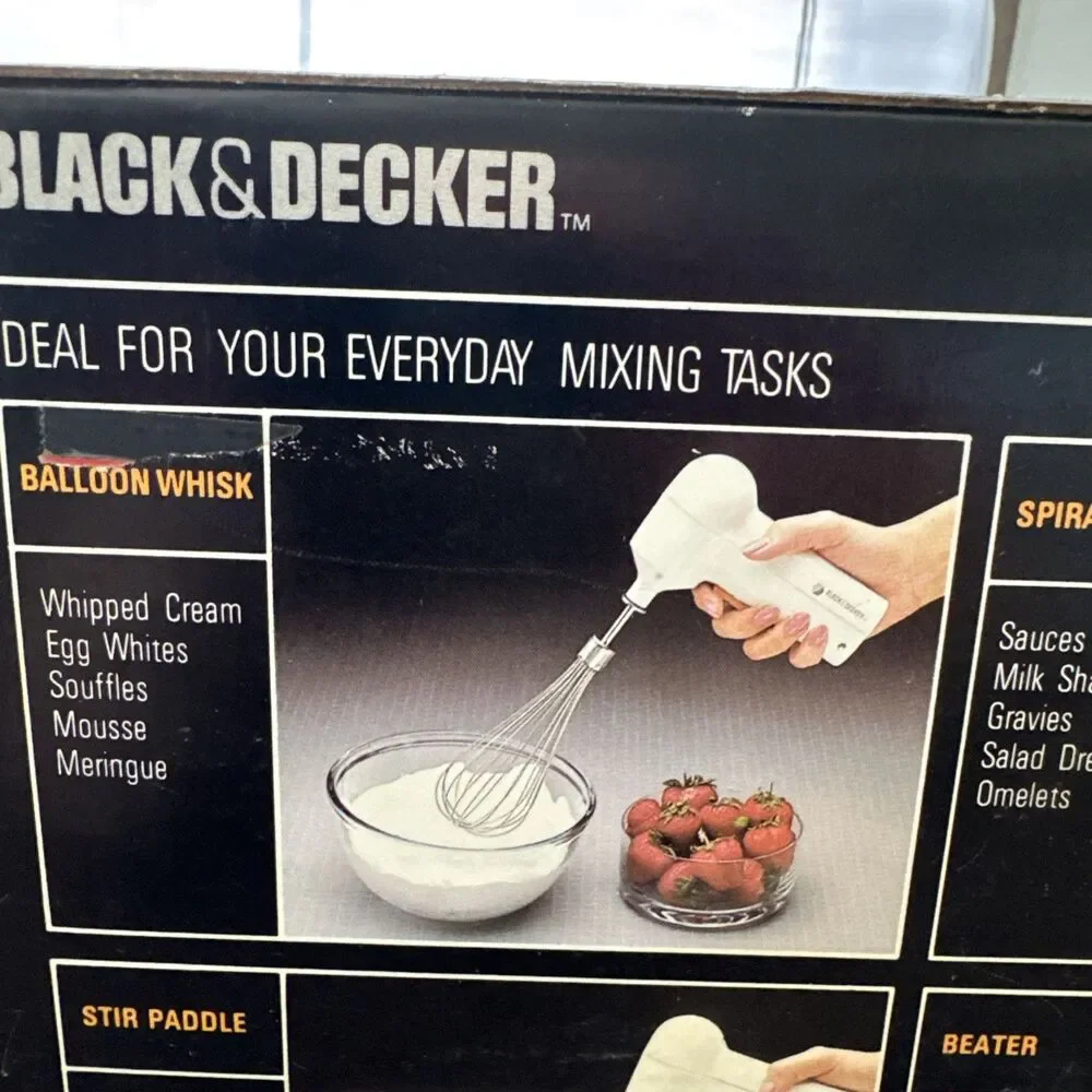 Black & Decker Handy Mixer Cordless Beater compact Wall Mount  New Open Box